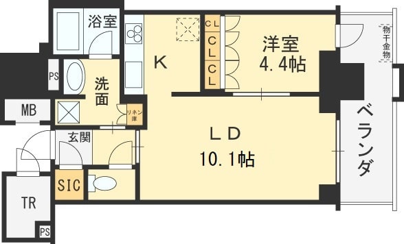 ブランズタワー梅田North 1LDK間取り