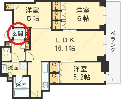 ブランズタワー梅田North　間取り（玄関）