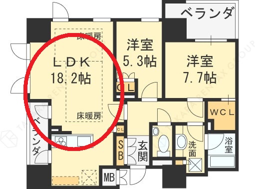 プレミスト梅田NORTH　間取り（LDK）