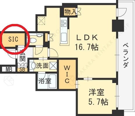 ブランズタワー梅田North　シューズインクローゼット