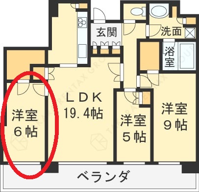 ザ・パークハウス中之島タワー　図面（洋室）