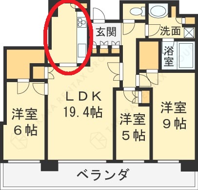 ザ・パークハウス中之島タワー　図面（キッチン）