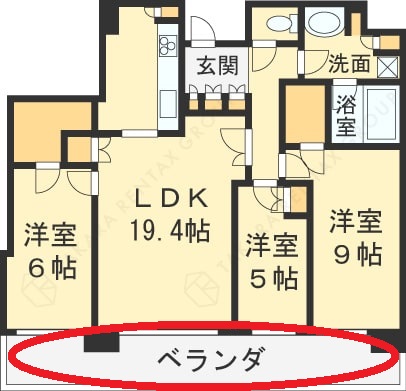 ザ・パークハウス中之島タワー　図面（バルコニー）