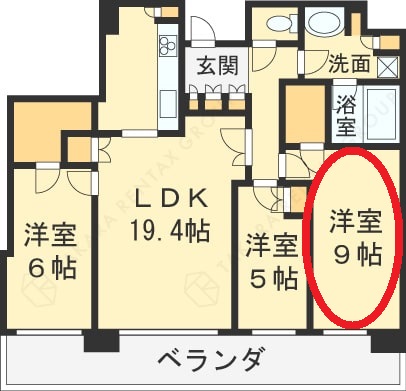 ザ・パークハウス中之島タワー　図面（洋室）