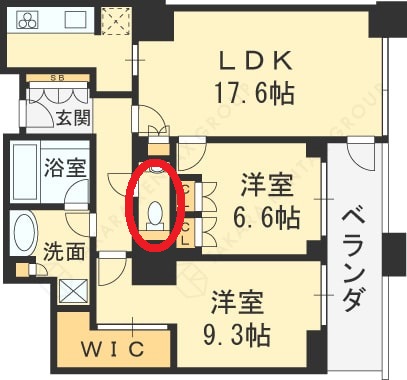 グランフロント大阪オーナーズタワー　図面（トイレ）
