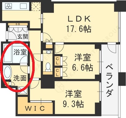 グランフロント大阪オーナーズタワー　図面（脱衣所・浴室）