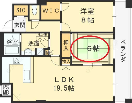 N.4 TOWER 2LDKの和室