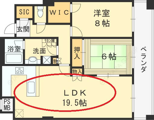 N.4 TOWER 2LDKのLDK
