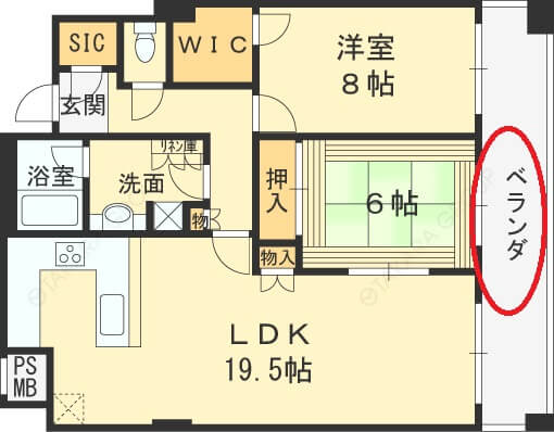 N.4 TOWER 2LDKのバルコニー