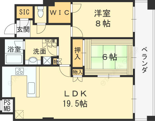 N.4 TOWER 2LDK間取り
