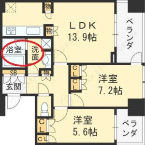 ザ・梅田タワー2LDKお風呂