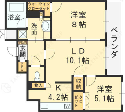 イトーピア西天満ソアーズタワーの2LDK間取り図